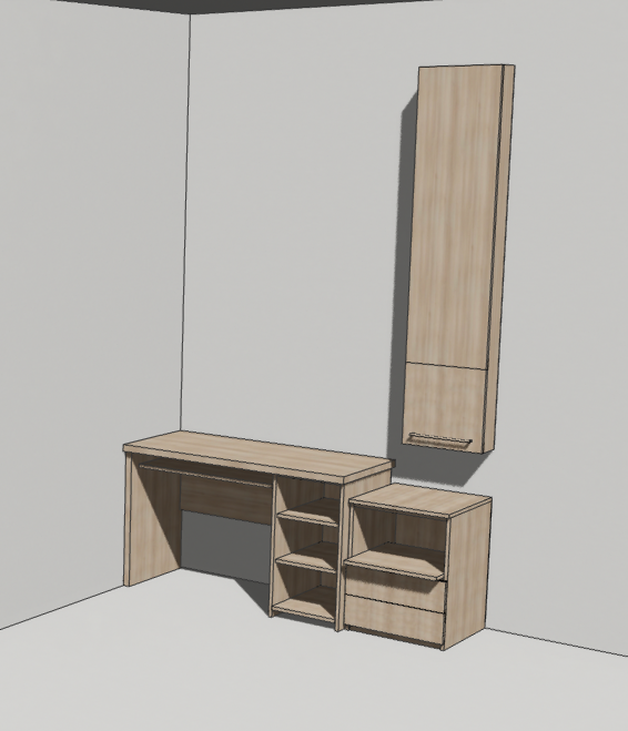 Ansamblu office imitatie lemn H1225/H1732
